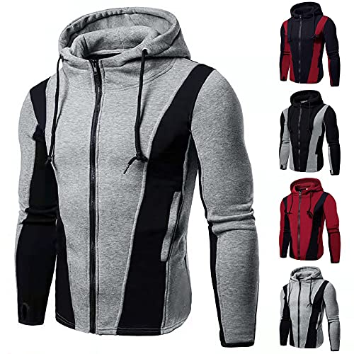 Mens-Full-Zip-Casual-Pullover-Hoodies-Winter-Warm-Light-Hooded-Sweatshirt-Drawstring-Long-Sleeve-Hoodie
