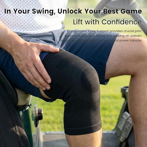Image of Knee Compression Sleeves, 1 Pair, Can Be Worn Under Pants, 20-30mmHg Strong Support Knee Brace for Unisex, Knee Support for Meniscus Tear, Arthritis, Pain Relief, Injury Recovery, Daily Wear,Black 3XL