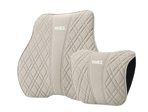 【新登場 ハイエース ヘッドレスト&腰クッションセット】ハイエース 車用ネックパッド 背もたれクッション ハイエース HIACE 5代目 200系 全シリーズ対応 ランバーサポート 頚椎サポート 長時間運転 柔らかい 快適な 車 ネックピロー カー用品 内