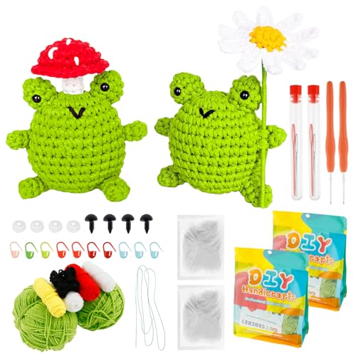 Crochet Kit for Beginners, Crochet Starter Kits for Adults and Kids, Animal Craft Knitting Crocheting Kits with Step-by-Step Tutorials, Crochets Hook Craft Supplies Set