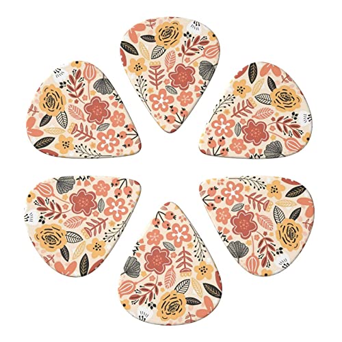 FUCVNPZ Lot de 6 médiators en celluloïd, motif fleurs d’automne, pour guitares acoustiques, électriques, basses ou… - Les Beatles, Paul McCartney, John Lennon, RIngo Starr, George Harrison FUCVNPZ Lot de 6 médiators en celluloïd, motif fleurs d'automne, pour guitares acoustiques, électriques, basses ou… – Image 3