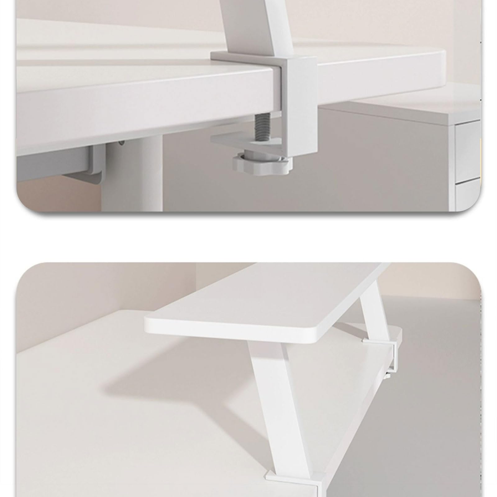 Organizer da scrivania a più livelli a forma di U, elegante bianco da 120 cm, per casa, ufficio e dormitorio, ottimizza lo spazio e mantiene il tuo spazio di lavoro pulito