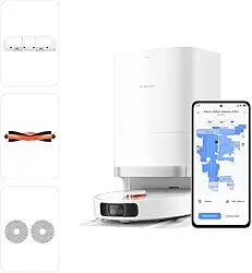 Xiaomi Robot Vacuum X20+ com estação base inteligente multifuncional 6000Pa, potência de sucção, navegação a laser LDS, controle de voz, molhado e seco, 4 L, 30 W, C101, branco