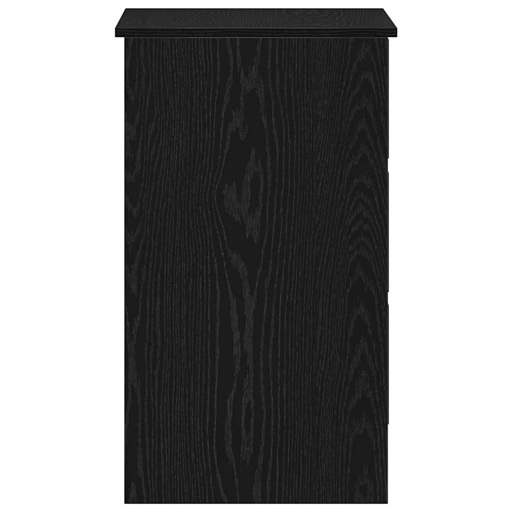Scrivania nera effetto rovere, 90 x 45 x 76 cm, materiale in legno, robusto computer desk per casa, ufficio, gaming, con 3 cassetti, molto spazio