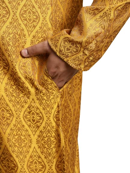 Image of SOJANYA (Since 1958 Men's Jacquard Silk Printed Kurta & Pyjama Set