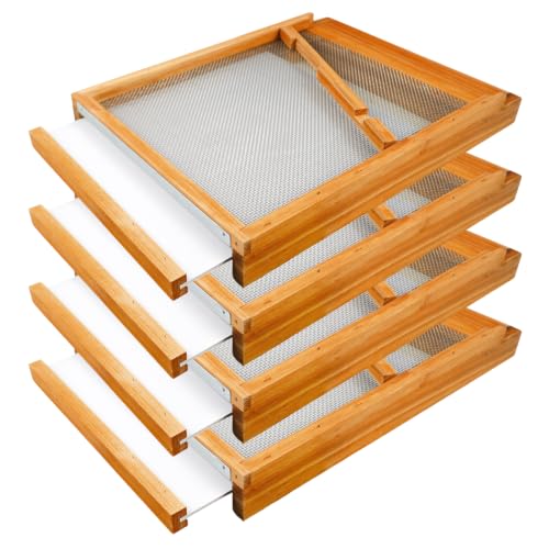4Pcs Beehive Screened Bottom Board 10 Frame Thickened 100% Beeswax