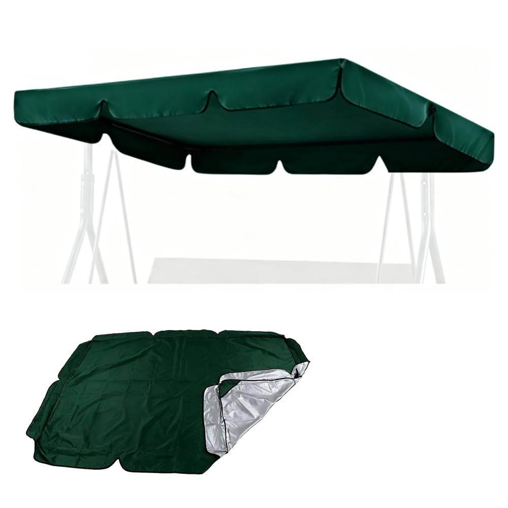 RTVGNSZSJL 75x47in Swing Canopy Replacement Cover Universal Porch Swing Chair Top Cover Waterproof Replacement Canopy For Patio Garden Hammock(Green,82x57in-210x145cm)