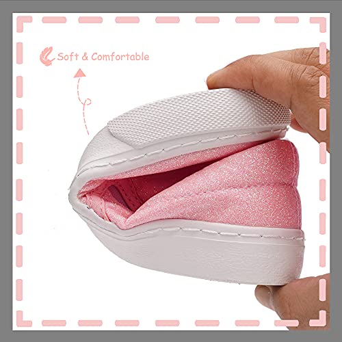 Toandon Toddler Kids Girls Sparkle Slip On Walking Shoes Age 2-104