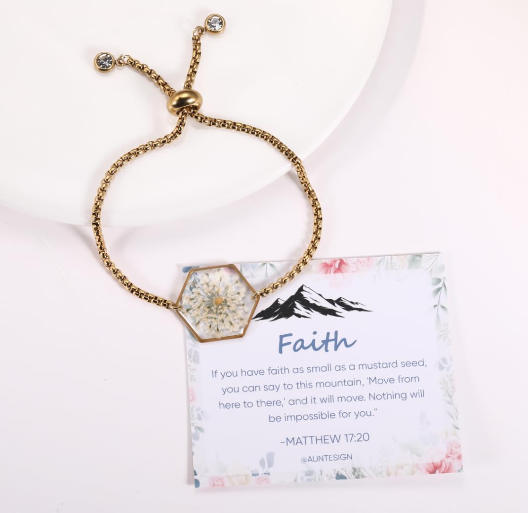 Forget-Me-Not Pressed Wildflower Bracelet | Pressed Flower Bracelet | Gold/Silver Pressed Flower Jewelry | Personalized Handmade Jewelry | Gift For Women - Image 3