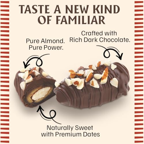 Image of 7 BAZAARI Premium Chocolate Dates with Almonds | Dark Chocolate Coated Datesc| No Added Sugar | Healthy Energy Snack | Gluten Free Gourmet Treat | 10 pcs