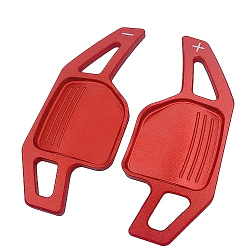 2PCS Aluminum Steering Wheel Paddle Shifter Extension Cover trim interior Accessories for Audi A3 A4 A5 A6 A8 S4 S5 S6 S8 RS4 RS5 RS6 2006-2011 Q5 R8 Q7 TT TTS 2007-2011 Red