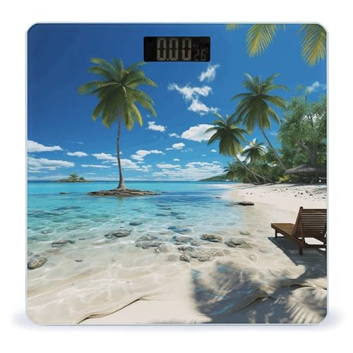 Báscula digital precisa con diseño Beach Palm Tree miniatura 1