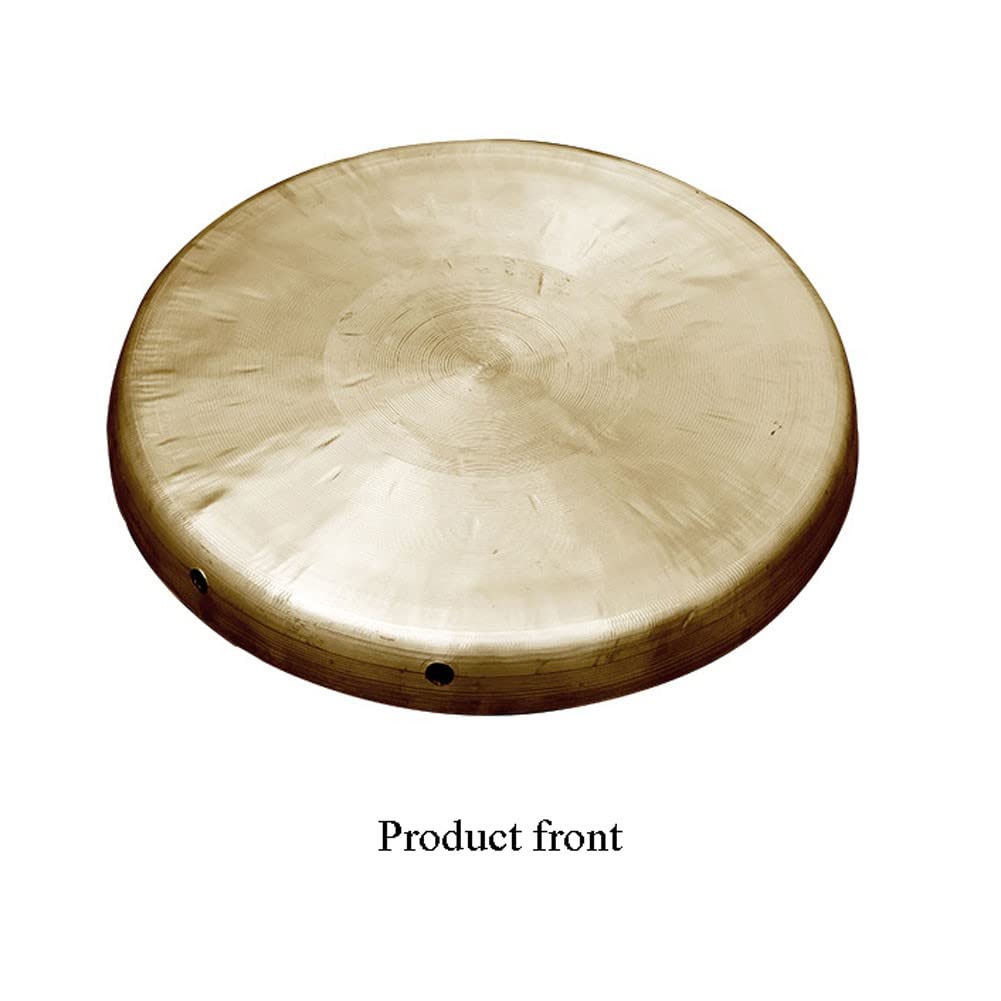 Instrumento Chino, Gong de latón Gong Chino de Bronce Feng Shui Chino Gong de latón, Gong de latón Gong Gong pequeño y Grande Gong de Mano Hecho a Mano(with Holes,17cm)