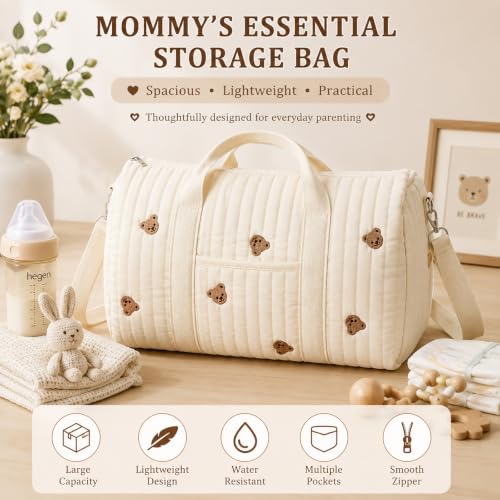Bolsa de hospital para bebé de algodón ligero, mochila cambiadora para paseos cómodos con mamá 4