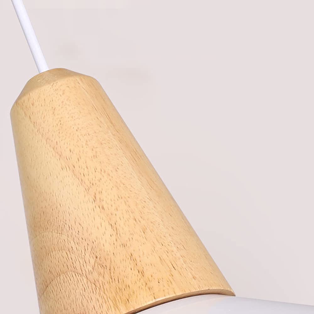 13 "Oprawa oświetlenia zawieszka makaronu z drewnianym wykończeniem E26 Baza nowoczesne matowe aluminiowe żyrandole regulowane lampki wiszące na (c)