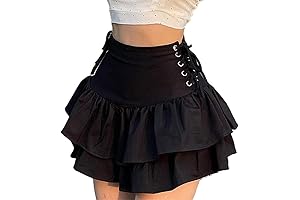 Women Gothic Skirt: Fairy Grunge, E-Girl, Lace-Up, Mini, 2000s Style