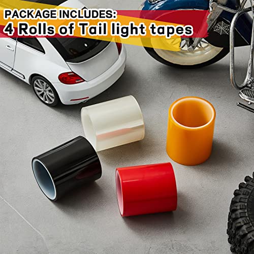 Image of Patelai 4 Rolls 4 Rolls 16.4 ft x 2 Inches Self Adhesive Repair Light Tape Auto Tail Light Fog Lights Headlight Lens Tint Tape (Multicolor)