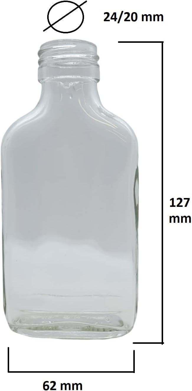 Botellas vacías de vidrio de 100 ml con tapones de rosca dorados para llenarlo tú mismo, almacenamiento, vino, ginebra, cerveza casera (juego de 100)