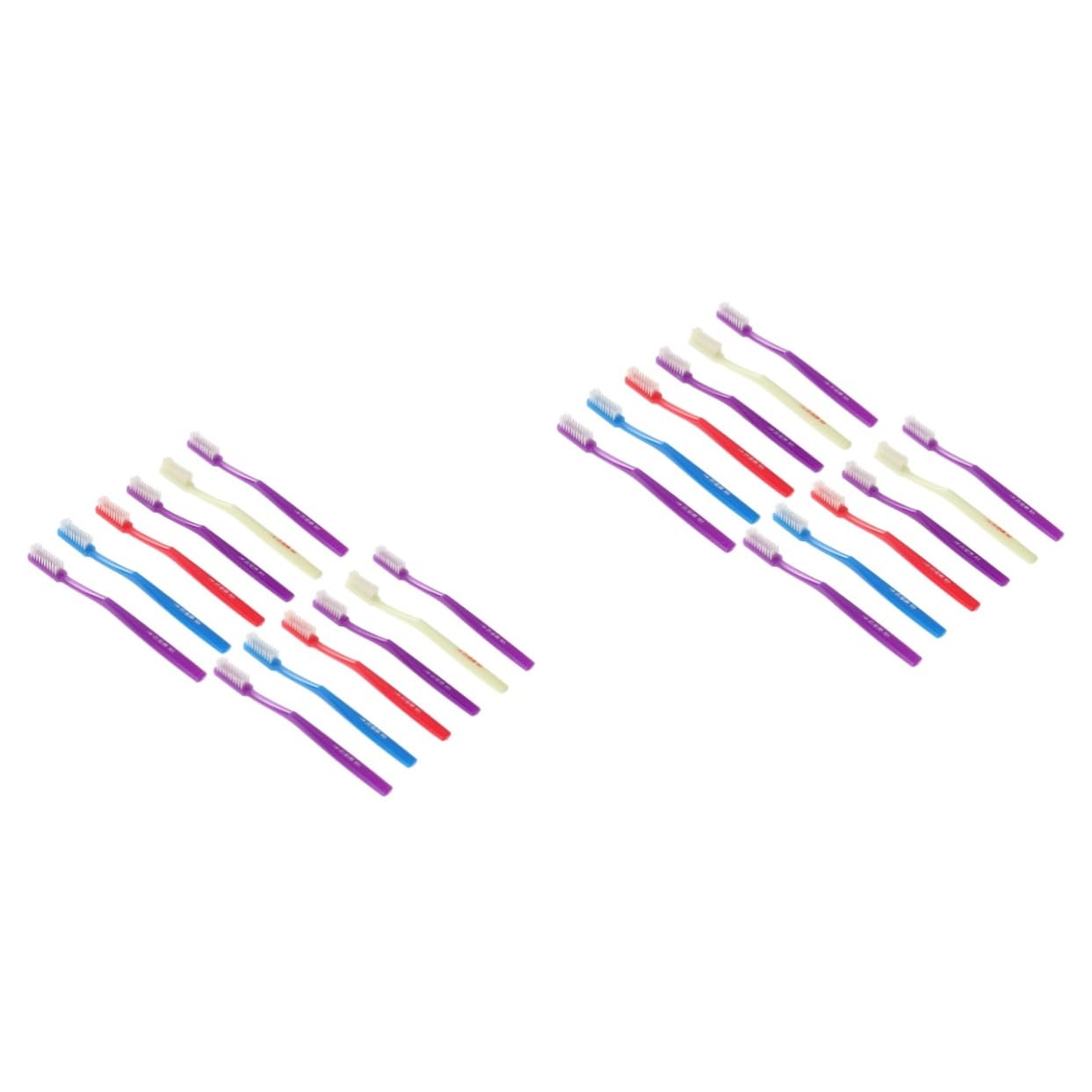 KOMBIUDA 24pezzi Spazzolini Manuali Per Adulti Con Setole Rigide Spazzolino Denti Per Igiene Orale Quotidiana Colori Random Design Antiscivolo Per Uso Viaggio e Casa