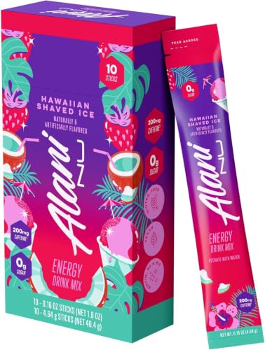 Image of Alani Nu HAWAIIAN SHAVED ICE, Energy Sticks Drink Powder, 200mg Caffeine, Pre Workout Performance with Antioxidants, On-The-Go Drink Mix, Biotin, B Vitamins, Zero Sugar,5 Calories,10Unit (Pack of 12)