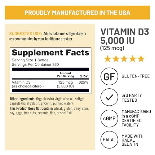 image for NatureWise Vitamin D3 5000iu (125 mcg) 1 Year Supply for Immune Suppor