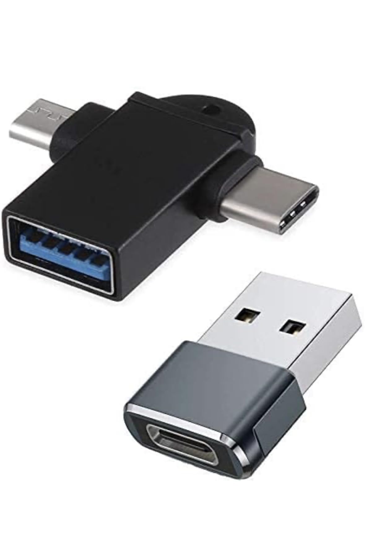 2 in 1 Type C & Micro OTG Male to USB A 3.0 Female High Speed Data Transfer for Laptop with USB-C Female to USB-A Male Adapter Type C to USB Charger Connector Pack of 2 (B0DF5WPPBM) Amazon Price History, Amazon Price Tracker