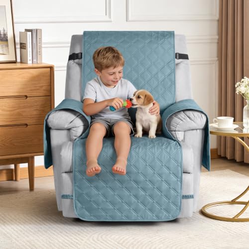 Image of TAOCOCO 100% Waterproof Recliner Chair Covers Reversible 28 inch, Sky Blue