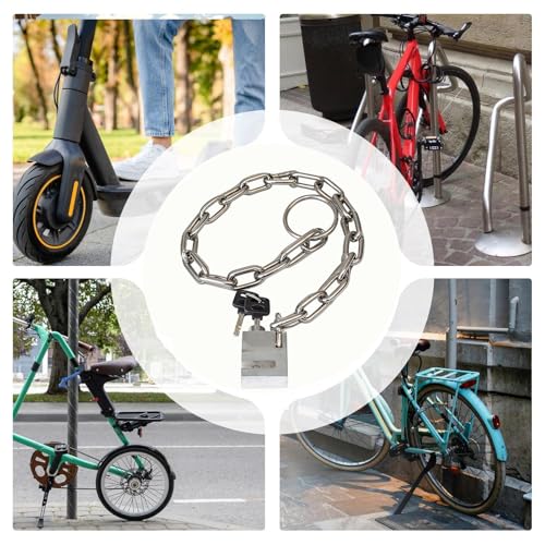 Candado de bicicleta con llave de acero inoxidable para vallas 5