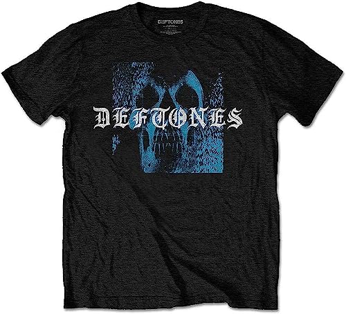 Deftones Static Skull Official tee T-Tshirts Camisetas y Tops Mens Unisex(Medium)