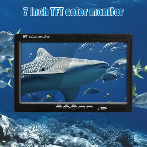 Wohuole 7 Inch Underwater Fishing Camera With Lcd Monitor,Wohuole Portable Fish Finder Camera Hd 1000 Tvl 12Pcs White Led Waterproof Ip68 Camera 30M Cable For Ice Lake Sea Boat Kayak Fishing thumb #1
