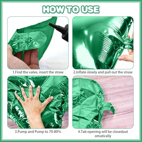 Image of Metallic Green Silver and Black Soccer Square Foil Balloons Wall,19 Inches Foil Balloons Tunnel Arch Garland Kit for Boy Sports Soccer Theme Birthday Party Decorations
