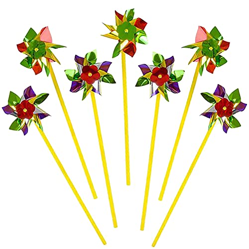 4E's Novelty Pinwheels for Kids (12 Pack) 4.5" Pinwheels Bulk Party Favors Carnival Prizes, Wind Spinner Pinwheels for Outdoors Yard and Garden Decoration