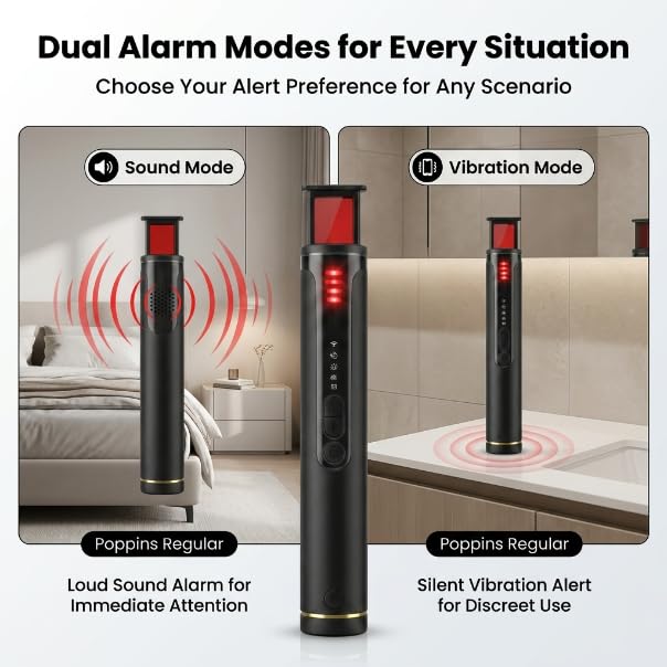 Image of Hidden Camera Detector Device- Pocket Sized Anti Spy Camera Detector, Listening Device GPS Tracker Detector, 5 Levels Sensitivity Adjustable 4 Professional Modes (F-710)