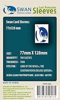 Swan Card Sleeves (77x128mm) - 100 Pack, Thin Sleeves - Lord of the Rings:The Confrontation