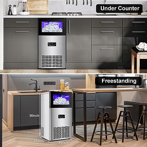 Sozt S-ICE MAKER-59 Commercial Ice Maker Machine 130Lbs/24H With 35Lbs Storage Bin, Stainless Steel Undercounter/Freestanding Ice Cube Maker thumb #5