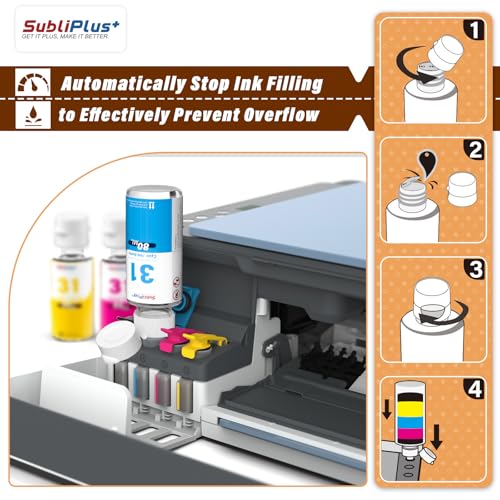 32XL Black Ink Bottle 31 Ink Bottle Set Replacement for HP 31 32XL Ink Refill Bottles Compatible for HP Smart Tank Printer 5105 6001 7602 7301 5100 5101 5000 5102 7601 755 7601 6002 7302 Ink Refill - Image 3