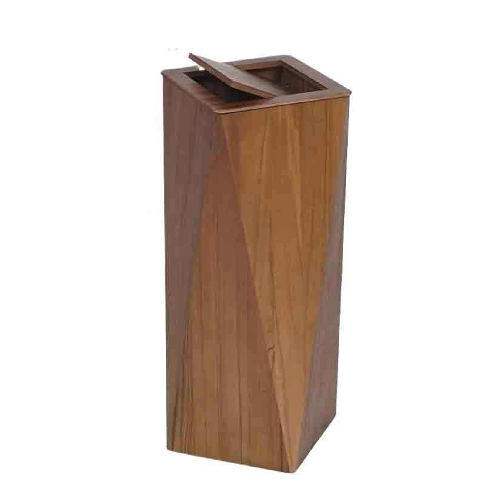 ZYYANSHOP Trash Cans Walnut Trash Can With Lid For Commercial Hotel Office Home And Guesthouse Use Wastebasket Garbage(Large)