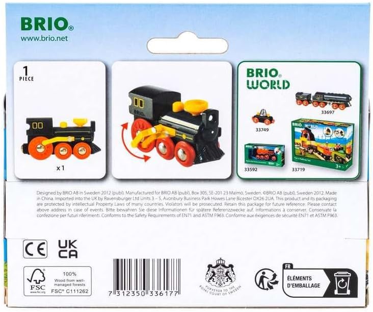 BRIO Old Steam Engine - Authentic Piston Action Toy | Ideal for Imaginative Play | Fully Compatible Wooden Railway Sets | Perfect for Ages 3+ image 3