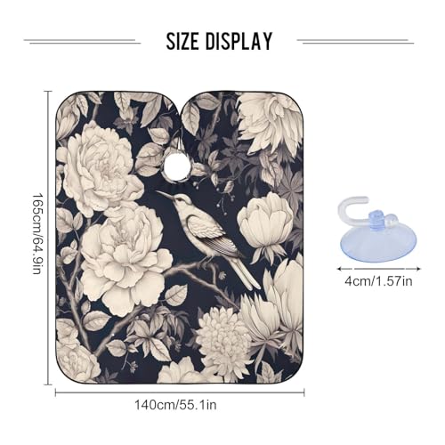 Capa profesional impermeable para corte de cabello White Flowers and Bird con cierre ajustable de broche para estilismo y peluquería miniatura 3