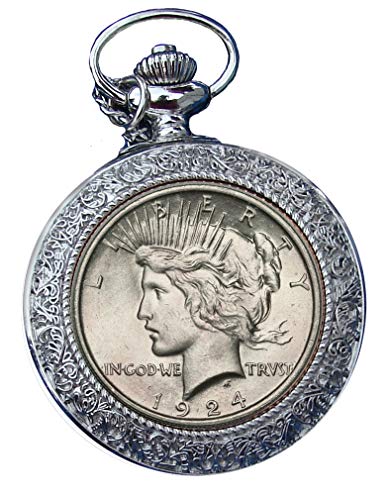 The Matthew Mint U.S. Engraved Peace Dollar Pocket Watch