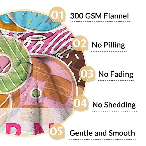 Girls Blanket - 40"x50" Cute Donut Throw Blanket Gifts for Kids & Adults - Personalized Colorful Soft Fuzzy Doughnut Blanket for Couch & Living Room
