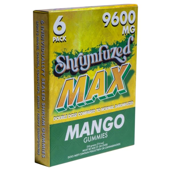 Miniatura 3 de Gomitas nootrópicas patentadas de Shrumfuzed MAX 9600 mg - Mezcla de hongos nootrópicos de melena de león, reishi, chaga y cordycep (6, mango)