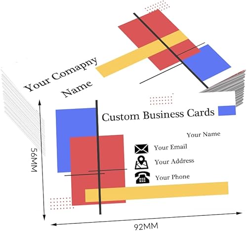 Miniatura 2 de EAQ Tarjetas de visita personalizadas, tarjetas de visita personalizadas de doble cara con logotipo/texto, tarjeta de visita para empresa, negocios