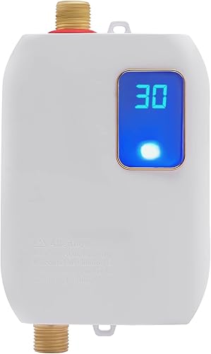 Calentador de agua eléctrico pequeño sin tanque, calentador de agua instantáneo de 110 V, 3000 W, bajo demanda, para cocina debajo del fregadero,