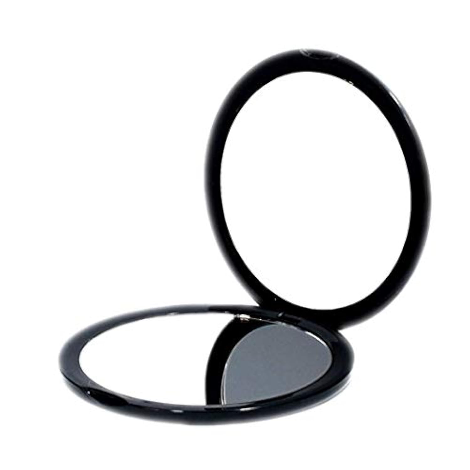 deweisn Magnifying Compact Cosmetic Mirror- Elegant Compact Pocket Makeup Mirror, Handheld Travel Makeup Mirror with Powerful 10x Magnification and 1x True View Mirror for Travel or Your Purse (Black)