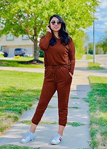 Image of PRETTYGARDEN Travel Outfit Women 2 Piece Lounge Sets | Long Sleeve Shirts, Jogger Pants Pockets, Matching Track Suits, Fall Spring Comfy Clothes for Casual Outing, Cruise, Airport