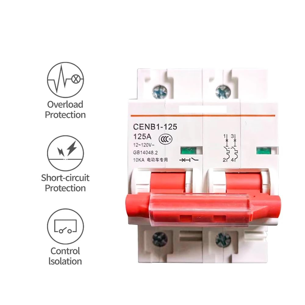 Interruttore automatico, 2P 120 V DC Interruttore batteria Auto Protector Mini Circuit Break(100a)