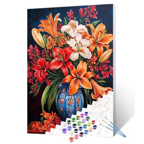 Tucocoo Lily Flowers DIY Paint by Numbers for Adults Colorful