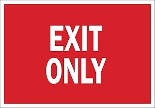 Brady 22494 Plastic Exit & Directional Sign, 7" X 10", Legend "Exit Only",Red on White