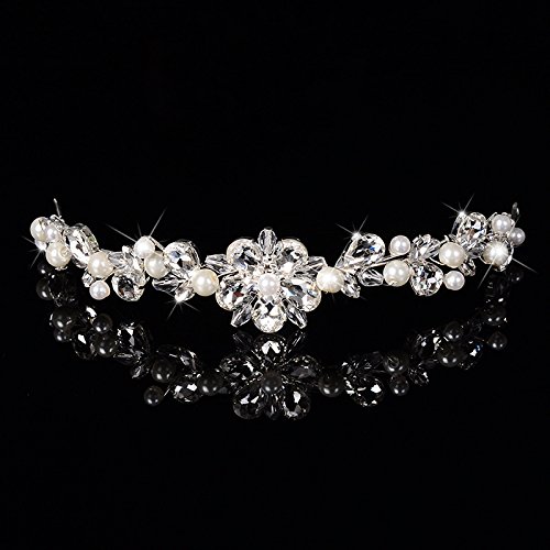 Serre-tête avec fleurs en cristal pour coiffure de cérémonie de mariage